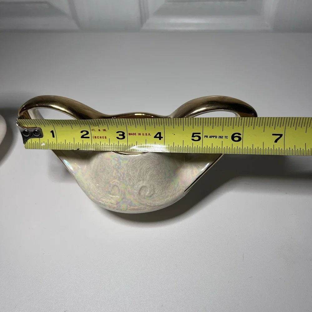 Vtg Pearl China Company Iridescent Lusterware Creamer‎ Sugar 22k Gold Trim